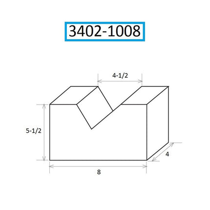 HHIP 8 X 4 X 5-1/2 INCH CAST IRON V BLOCK SET (3402-1008)