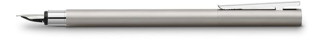 Faber-Castell Neo Slim Stainless Steel Medium Fountain Pen, matte silver (19-342100)
