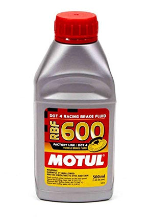 Motul 8068HL-12PK RBF 600 Factory Line Dot-4 100 Percent Synthetic Racing Brake Fluid - 500 ml, (Case Pack of 12)