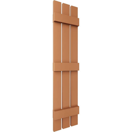 12"W x 59"H Lifetime Vinyl, Standard Three Board Spaced, Board-n-Batten Shutters, w/Installation Shutter-Lok's & Matching Screws (Per Pair), Treated Cedar