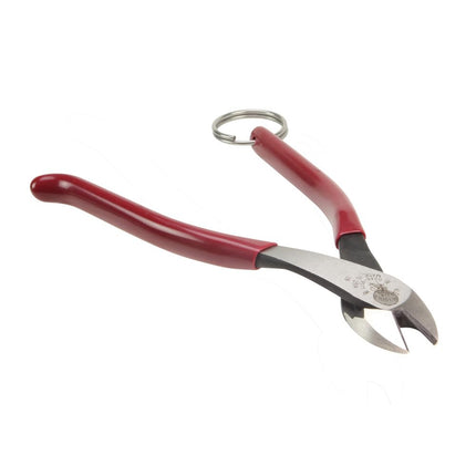 Klein Tools D248-9STT Pliers, Ironworker's Diagonal Cutting Pliers with High-Leverage Design ad Split Ring for Tethering, 8-Inch