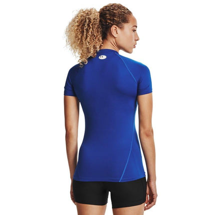 Under Armour Women's HeatGear Compression Short-Sleeve T-Shirt, Royal (400)/White, XL