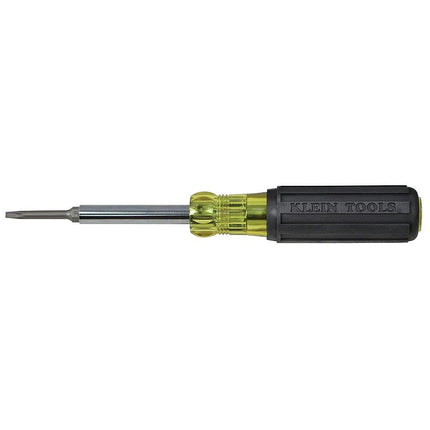 Klein Tools 32560 Multi-Bit Screwdriver/Nut Driver, Extended Reach 6-in-1 Tool with Phillips, Slotted and Square Bits and Nut Drivers