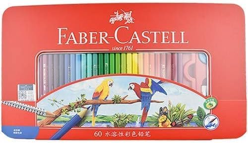 Crayons de couleur Faber-Castell FC115965ffa, aquarelle, 60 couleurs, boîte rouge (Crayon, pinceau, gomme, taille-crayon)