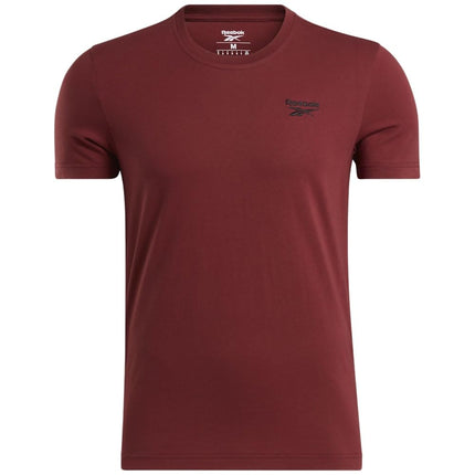 Reebok Mens Id Energy Small Logo Tee, Rich Maroon,