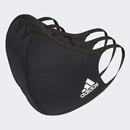 adidas Standard Face Covers 3-Pack, Black, Medium/Large