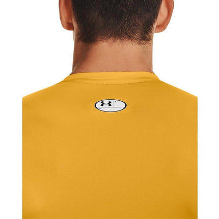 Under Armour Men's HeatGear Compression Long Sleeve T-Shirt Crew Neck Sweatshirt, Steeltown Gold (750)/Black, L