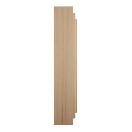 5 1/2"W x 5 1/2"H x 1 1/8"P Americraft Solid Hardwood Stain Grade Square Rosette with Center Bullseye with Decorative Edge, Alder