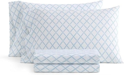Martha Stewart - King Cotton Percale Sheet Set with Matching Pillowcases