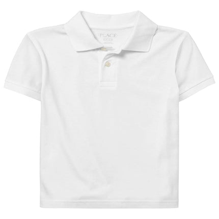Polos de punto de jersey suave de manga corta para niños The Children's Place, blanco, talla XXG