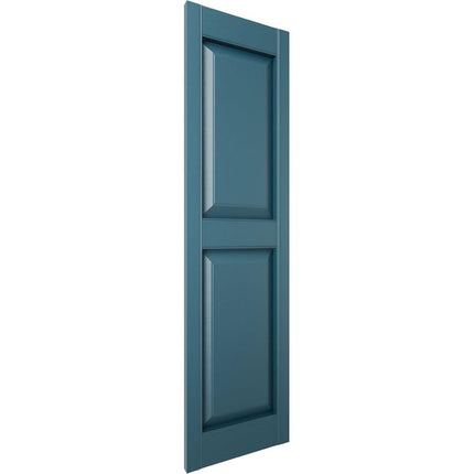 Ekena Millwork Lifetime Vinyl LP2S12X03100MB Standard Two Equal Panel Vinyls, Raised Panel Vinyl Shutters, w/Installation Shutter-Lok's & Matching Screws (Per Pair), 12"W x 31"H, Midnight Blue