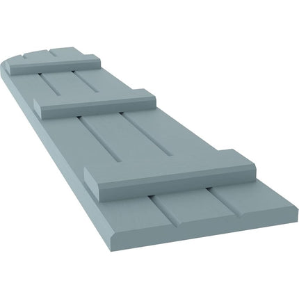 Ekena Millwork ARW401BQ311X37SBH Americraft Three 3 Exterior Real Wood Joined Board-n-Batten Shutters w/Arch Top (Per Pair), 10 1/2"W x 37"H, Peaceful Blue