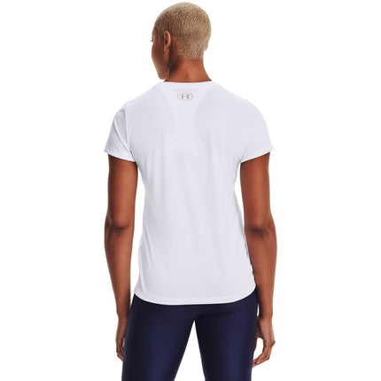 Under Armour Women's Tech Short-Sleeve Crew - Solid, White (100)/Metallic Silver, 2X