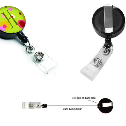 Caroline's Treasures Letter H Monogram, Lime Green Retractable Badge Reel, Multicolor (CJ1010-HBR)