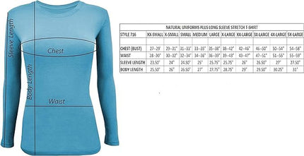 Natural Uniforms Women's Under Scrub Tee Crew Neck Long Sleeve T-Shirt - pink - Medium