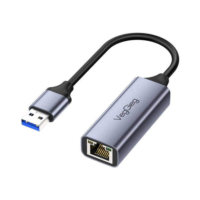 VegGieg - V-K306 - Adaptateur USB vers Ethernet - Adaptateur réseau LAN Gigabit Ethernet USB 3.0 vers 100/1000 sans pilote - Adaptateur Internet RJ45 (V-K306)