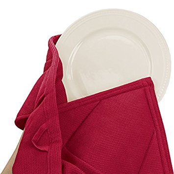 Rachael Ray Multifunctional 2-in-1 Moppine, Ultra Absorbent Kitchen Towel & Heat Resistant Pot Holder, Red