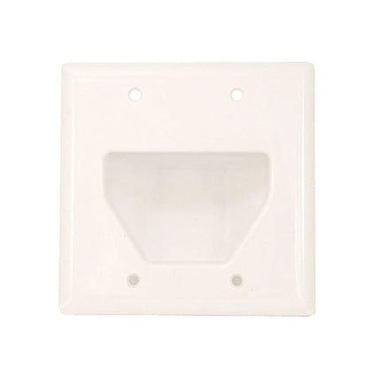 Monoprice 104001 Recessed Low Voltage Cable Wall Plate, 2-Gang, White