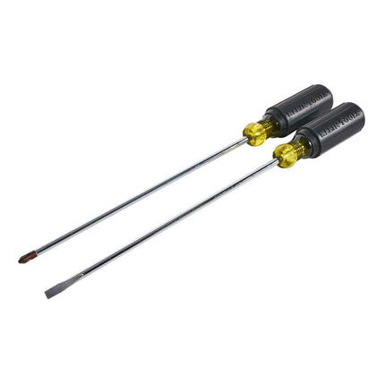 Klein Tools 85072 2-Piece Screwdriver Se, Made in USA, with Long Blade Slotted and Phillips Screwdrivers, Heat Treated Shafts and Cushioned Grips