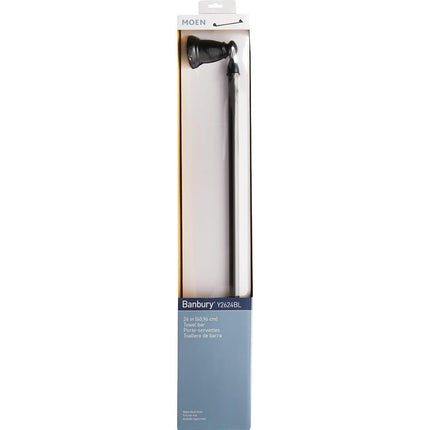 Moen Y2624BL Banbury Matte Black Bathroom Towel Rail, Towel Bar