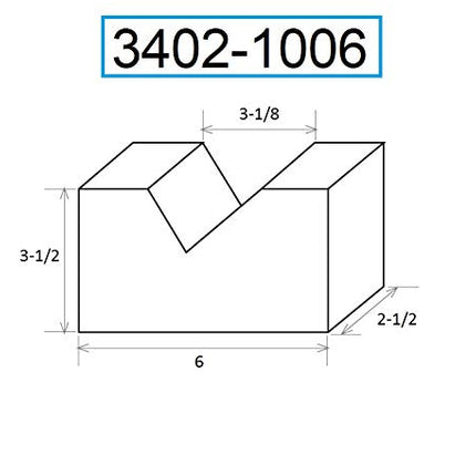HHIP 6 X 3-1/8 X 3-1/2 INCH CAST IRON V BLOCK SET (3402-1006)