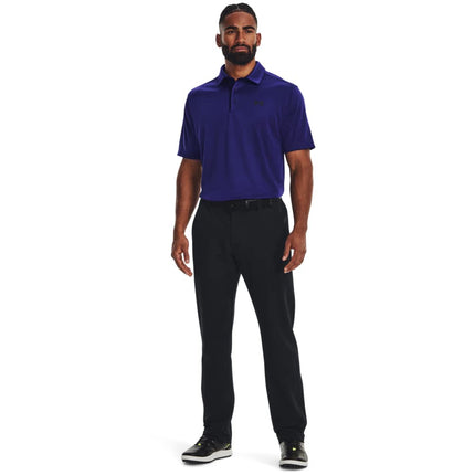 Under Armour Men's Tech Golf Polo, S Long, (468) Sonar Blue/Black, S Long