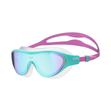 ARENA The One Mirror Uni-Children's Swimming Goggles, for Children Aged 6 to 12, Large Fit, Polycarbonate Lens, Blue/Water/Violet