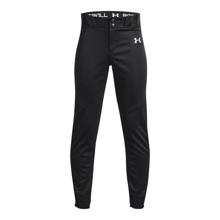 Under Armour Boys' Utility Baseball Pant Closed, (001) Black / / White, Small
