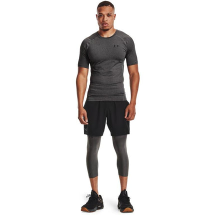 Under Armour Men's HeatGear 3/4 Leggings, Carbon Heather/Black., L Tall