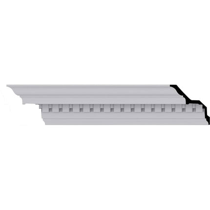 Ekena Millwork MLD05X05X07DE-CASE-2 Dentil Crown Moulding (2-Pack), 5"H x 5"P x 7 1/8"F x 94 1/2"L, Factory Primed