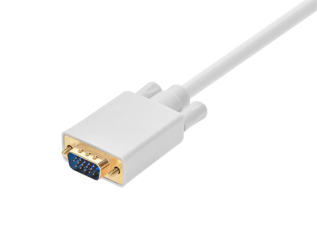 Monoprice 6ft 28AWG DisplayPort to VGA Cable - White