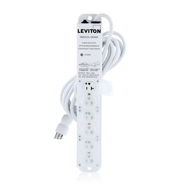 Leviton 5306M-2N5 20 Amp Medical Grade Power Strip