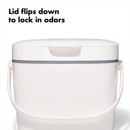 OXO Good Grips Easy-Clean Compost Bin, White, 6.6 L