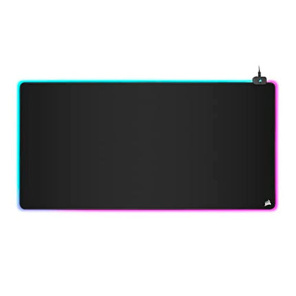 Corsair MM700 RGB Extended 3XL Cloth Gaming Mouse Pad - 1,220mm x 610mm (48” x 24”) - 360° RGB Lighting - Two USB Port Hub - Thick Rubber - Black