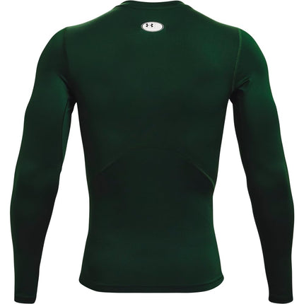Under Armour Men's Armour HeatGear Compression Long-Sleeve T-Shirt, Forest Green (301)/White, Medium