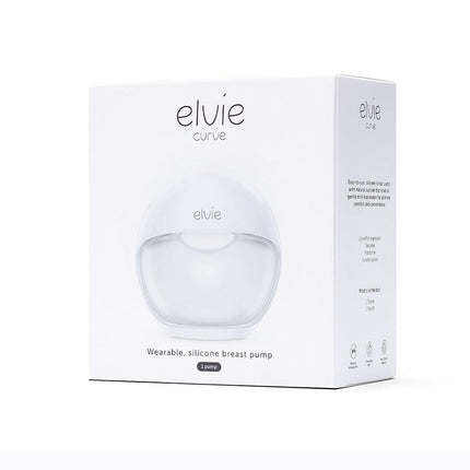 Elvie Curve Manual Wearable Breast Pump | Hands-Free, Kick-Proof, Portable Silicone Pump that Can Be Worn in-Bra for Gentle, Natural Milk Expression | Breast Feeding Essentials White