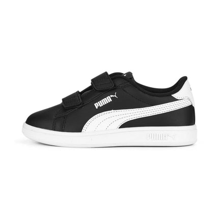 PUMA Unisex-Child Smash Hook and Loop Sneaker, Black/White, 1 Little Kid