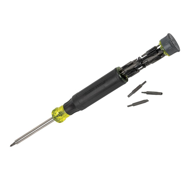 Klein Tools Precision Screwdriver Set, 27-in-1 Multi-Bit Screwdriver with 26 Tamperproof Bits, Onboard Storage, Rare-Earth Magnet 32327
