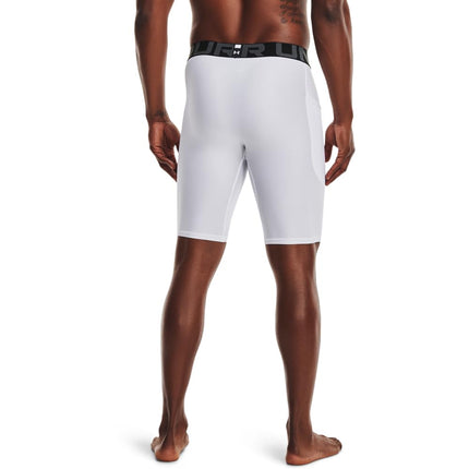Under Armour Pantalones Cortos Largos HeatGear Armour para Hombre, Blancos, S Largo