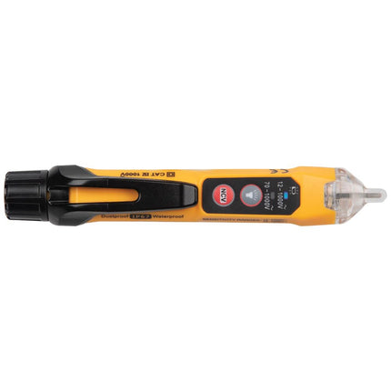 Klein Tools NCVT3P Dual Range Non Contact Voltage Tester, 12-1000V AC Pen, Flashlight, Audible and Flashing LED Alarms, Pocket Clip