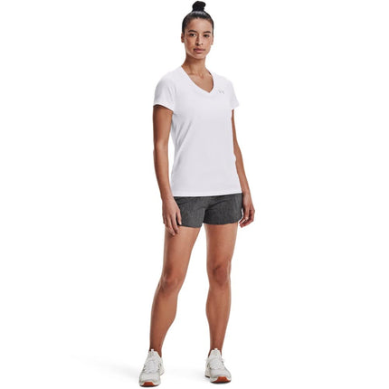 Under Armour Women's Tech V-Neck Twist Short-Sleeve T-Shirt, White/Metallic Silver, X-Small