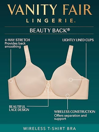 Vanity Fair Women's Beauty Back Smoothing Bra, Wirefree-Quartz, 38H US