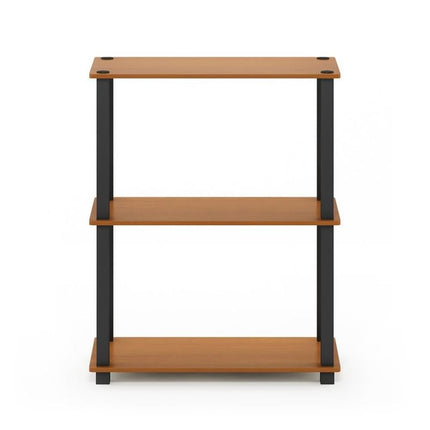 Furinno Turn-S-Tube 3-Tier Compact Multipurpose Shelf Display Rack with Square Tube, Light Cherry/Black