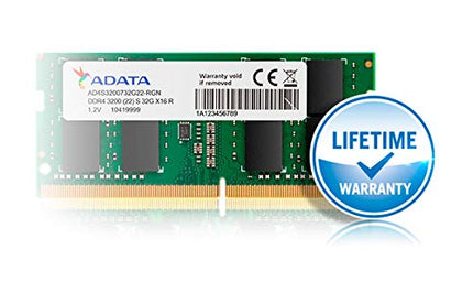 ADATA Premier 16GB, DDR4, 3200MHz (PC4-25600), CL22, SODIMM Memory, 2048x8