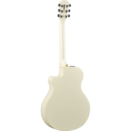 Guitarra electroacústica de cuerpo delgado Yamaha APX600 VW, blanco vintage