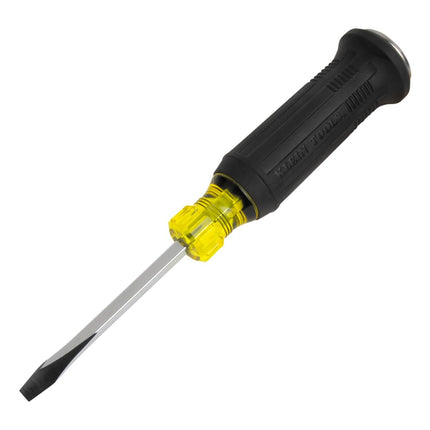 Klein Tools 6004DD 1/4-Inch Keystone Demolition Driver, Steel Tip-to-Cap Construction, Cushion-Grip Handle, Oversized Strike Cap, Square Shank with Wrench Assist