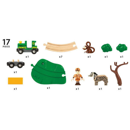 BRIO World Safari Train Set for Kids Age 3 Years Up - Wooden Railway Expansions and Accessories