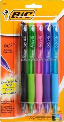 Bic Bu3 5pk Asst Ballpt