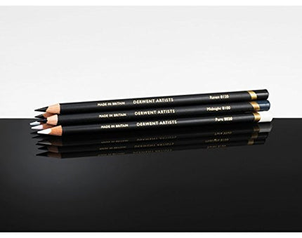 Derwent Artists Black & White Colouring Pencils With Sharpener, Drawing & Colouring, Set Of 6, Ideal For Layering & Blending, Professional Quality, 2302342
