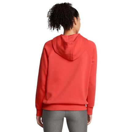 Under Armour - Womens Rival Fleece Hoodie, Color Dark Orange/White (860), Size: Small